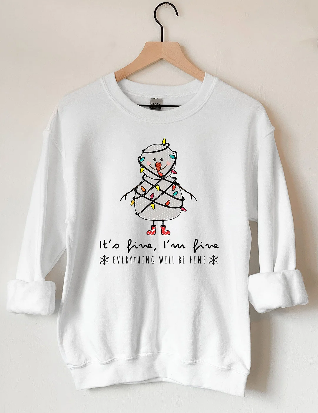 I’m Fine Everything is Fine Snowman Christmas Sweatshirt