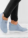 Women Faux Suede Wedge heel Sneakers Slip on Breathable Shoes