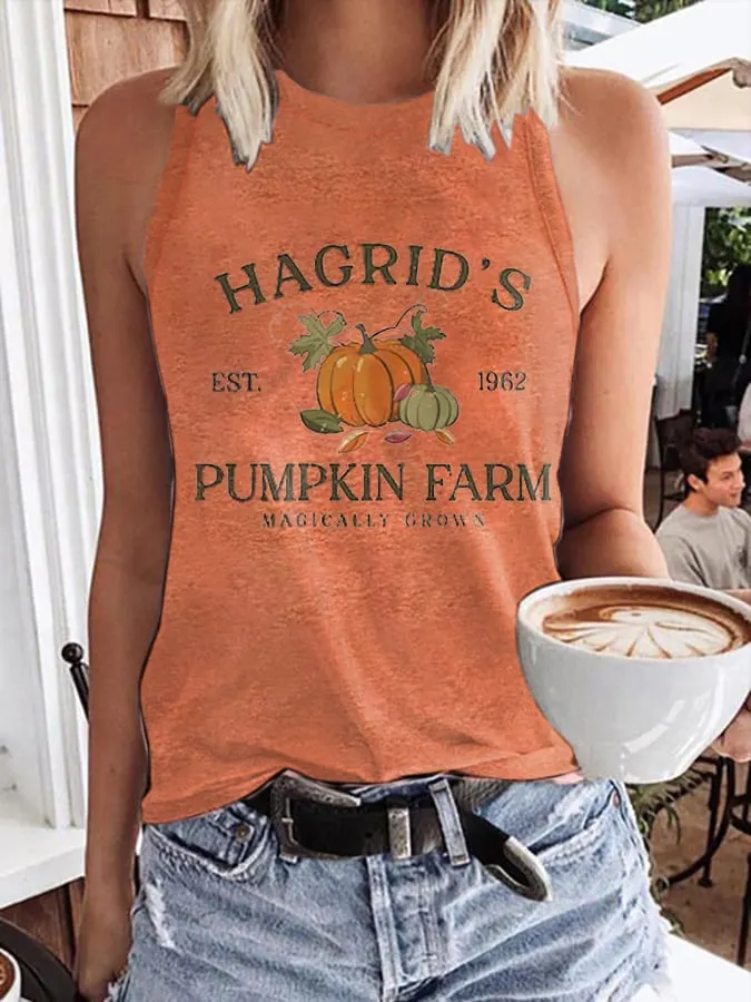 Women's Hagrid'S Pumpkin Patch Print Tank Top 
