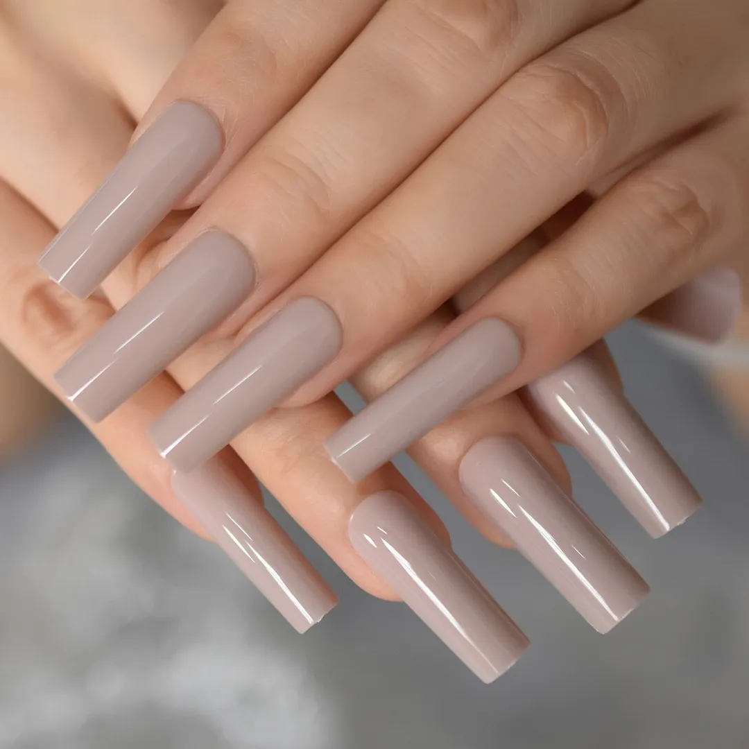 24pcs White Extra Long Curved Square Nails Press On Salon Acrylic Nail Art Tips DIY Nail Home Salon Manicure Faux Ongles-Nail Inspo