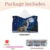 Wolf Diamond Painting Tissue Box 7.48x5.12Inch Diamond Art Tissue Box 5D Diamond Art Tissue Cover for Kitchen Restaurant Bar Office Parties
