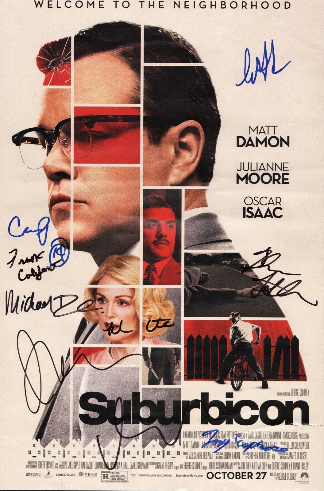 ~~ SUBURBICON Cast(x9) Authentic Hand-Signed MATT DAMON