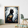 Cat Silhouette Halloween-11CT Stamped Cross Stitch 40*50cm/15.75*19.69in tapestrymarket