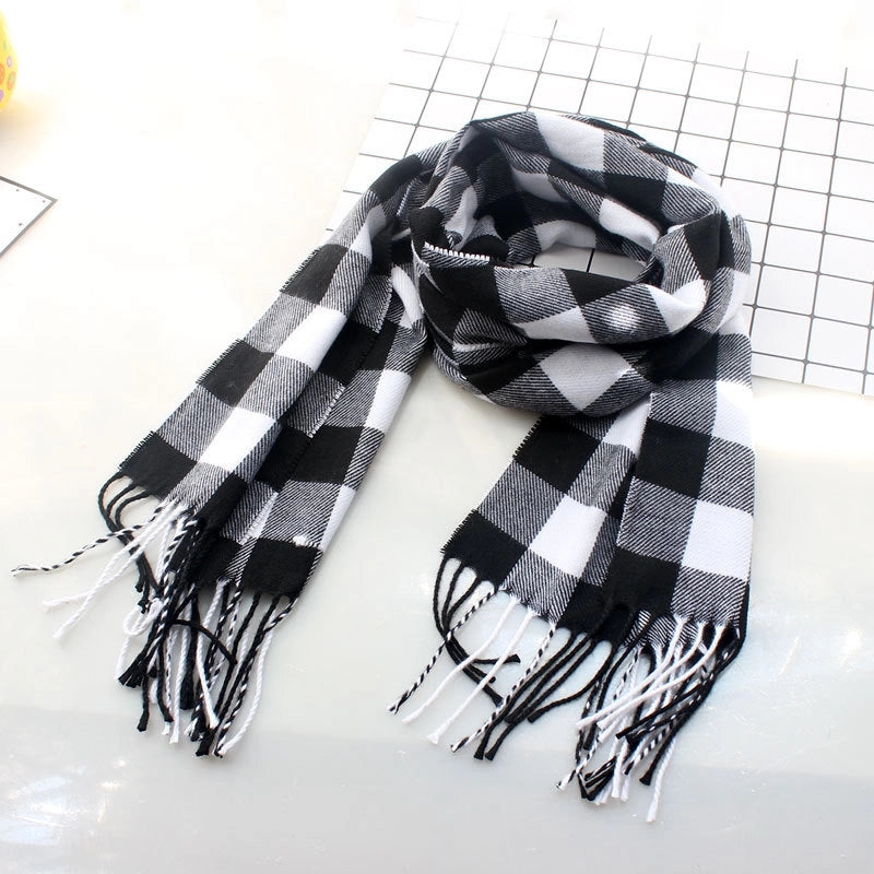 Autumn And Winter Children’s Scarf Scarf Dual-use Autumn And Winter Warm Baby Cashmere Scarf Plain Plaid Women’s Scarf