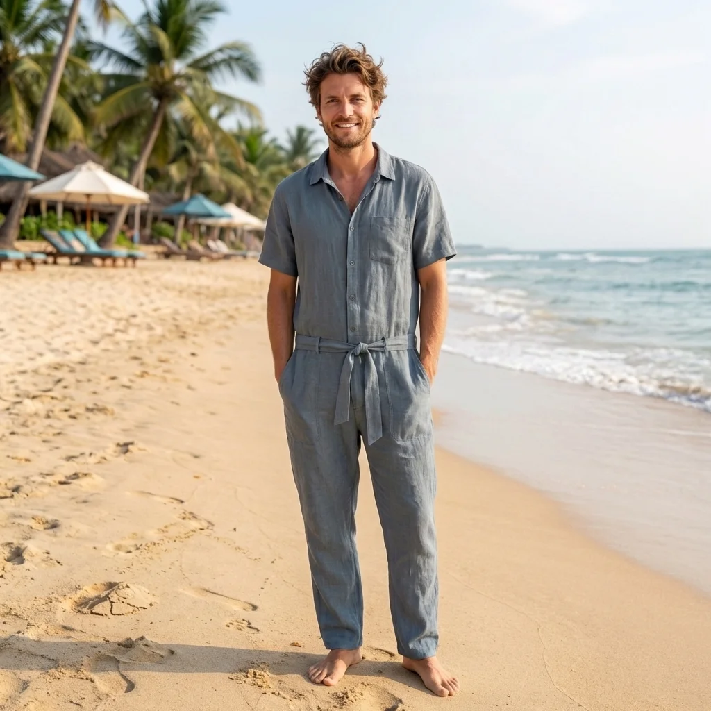 Cotton Linen Blend Jumpsuit-inspireuse