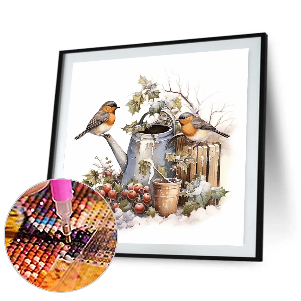Diamond Painting - Full Round Drill - Winter Bird(Canvas|30*30cm)