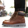 Real Leather Vintage Combat Boots / Men's Motorcycle Military Shoes