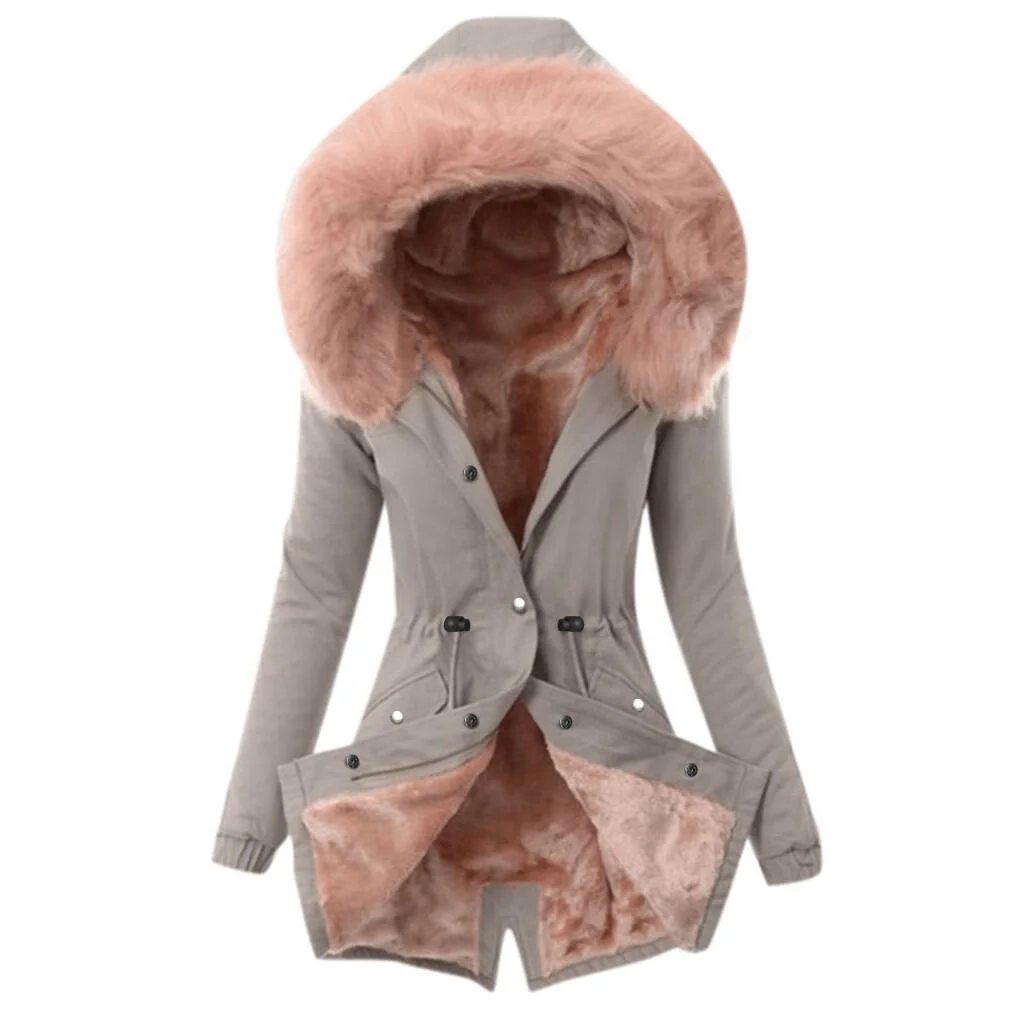 Autumn and winter new products cotton hooded slim warm zipper jacket women