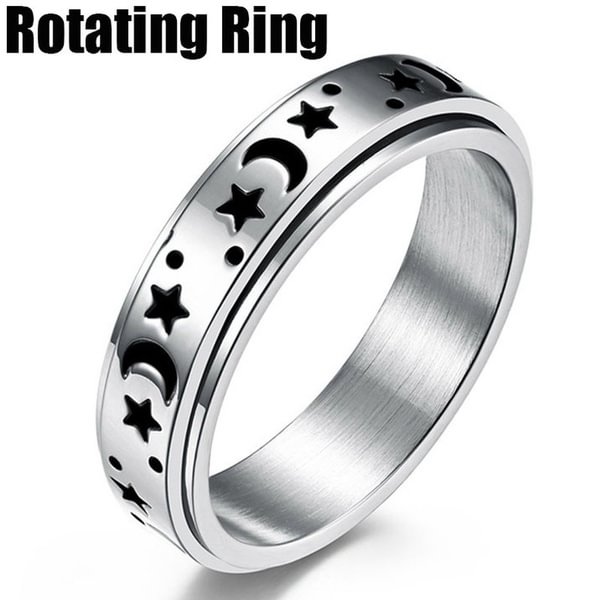 Stainless Steel Fidget Spinner Rings Moon Star Sun Fine Tuning Spinning Ring Boho Jewelry Gift Lucky Ring Anxiety Ring - Shop Trendy Women's Fashion | TeeYours