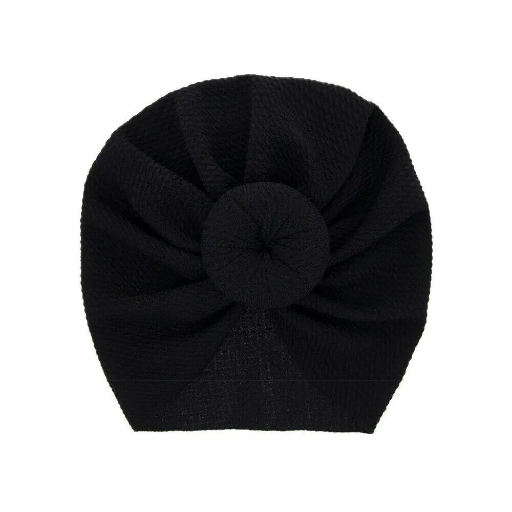 2019 Baby Accessories Newborn Toddler Kids Baby Boy Girl Solid Knot Hats Turban Cotton Beanie Candy Color Hat Winter Warm Cap