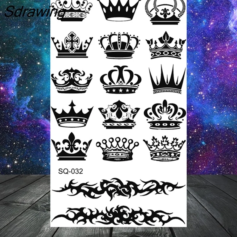 Sdrawing Tribal Anchor Scorpion Dragon Thorns Temporary Tattoos For Women Men Kids Cross Tatoo Butterfly Skull Fake Tattoo Small