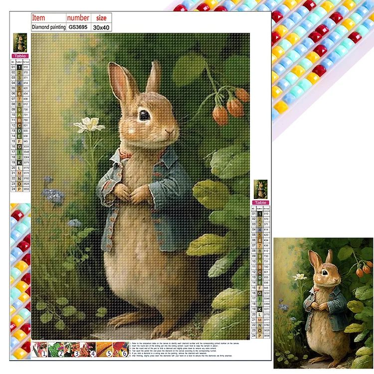 Rabbit 30*40CM (Canvas) Full Square Drill Diamond Painting gbfke