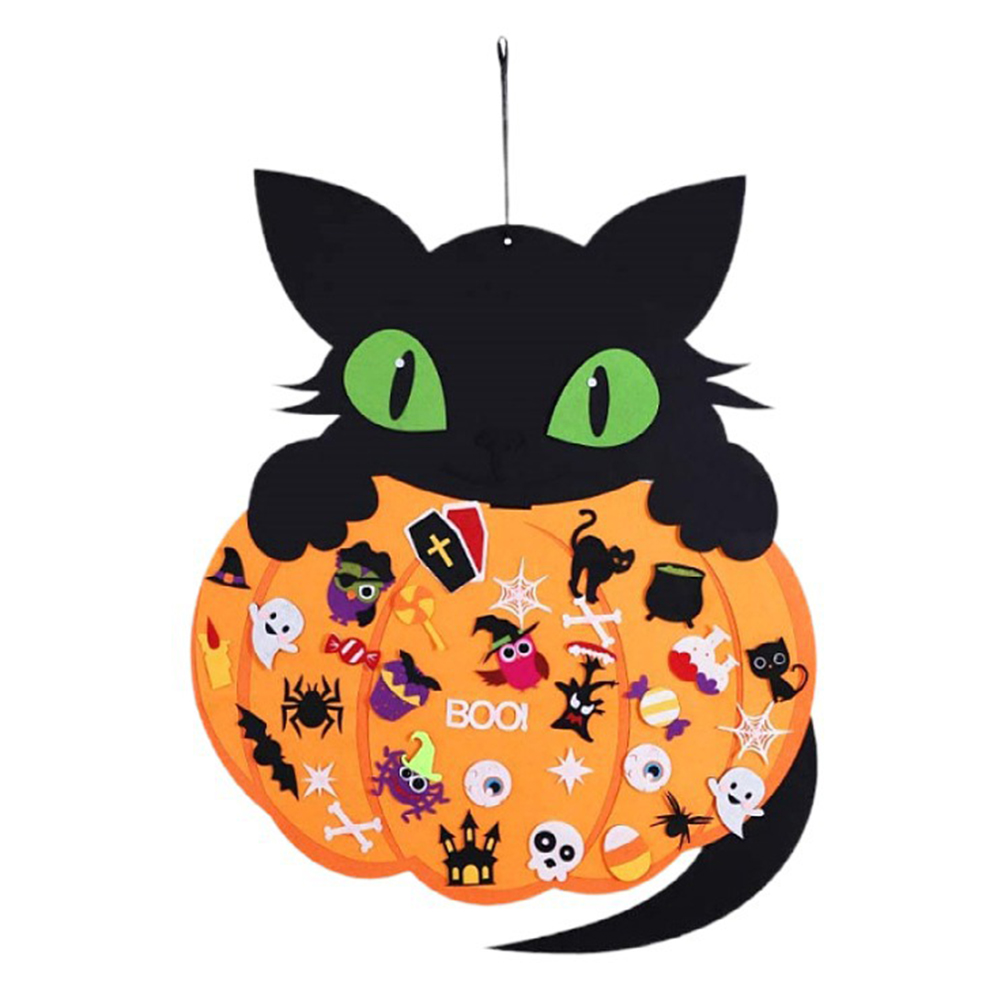 

DIY Halloween Felt Cat Pumpkin Pendant for Home Wall Festival Decoration, 501 Original