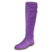 Purple Vegan Suede Round Toe Women s Flat Boots