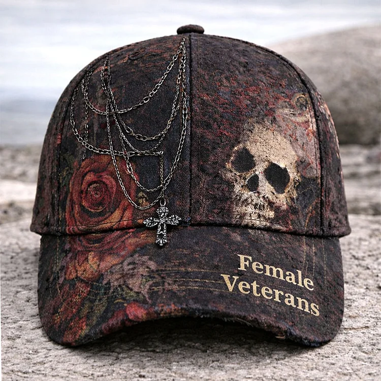 Female Veterans Printed Casual Hat socialshop
