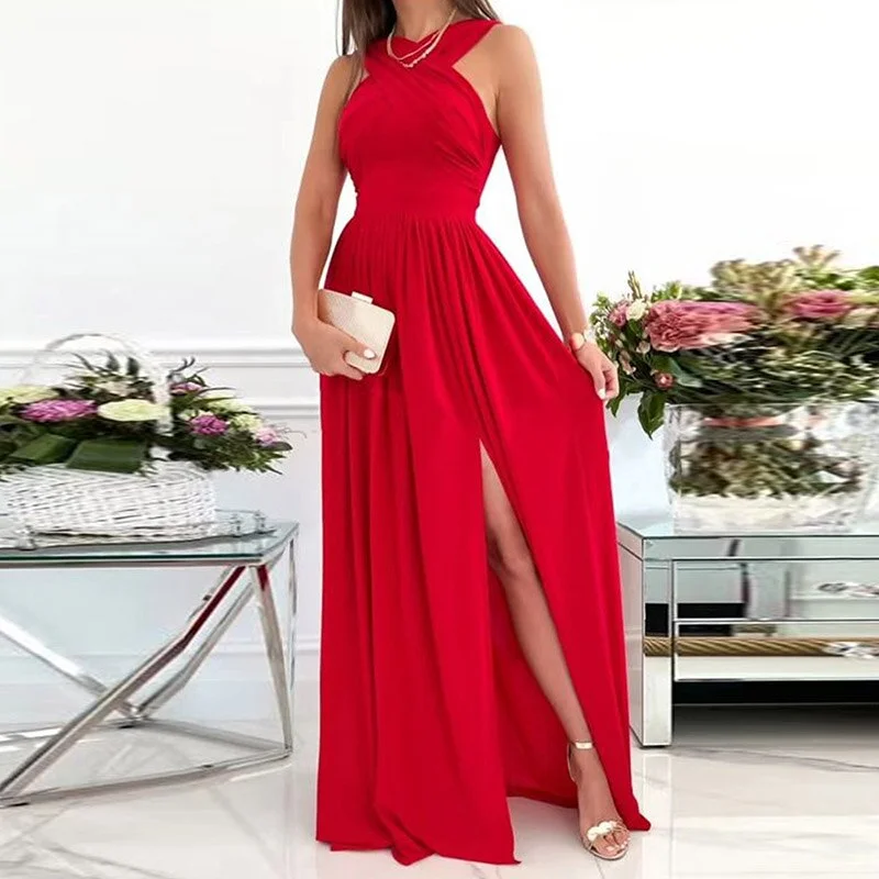 Elegant Deep V-Neck Spring Women Party Dress Sexy Solid Long Sleeve Dancing Ladies Dress Hollow Slim Fitness Princess Long Dress