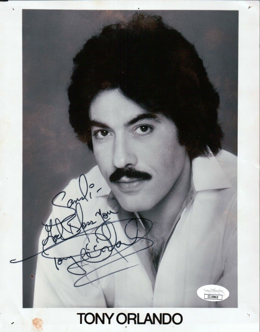 Tony Orlando Signed Autographed 8X10 Photo Poster painting Vintage Headshot JSA II25863