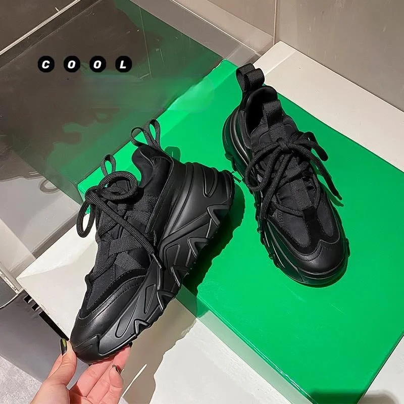 Women Sneakers Flat Platform Shoes 2021 Height Increasing PU Leather Fashion Casual Shoes Breathable Thick Bottom Ladies Shoes