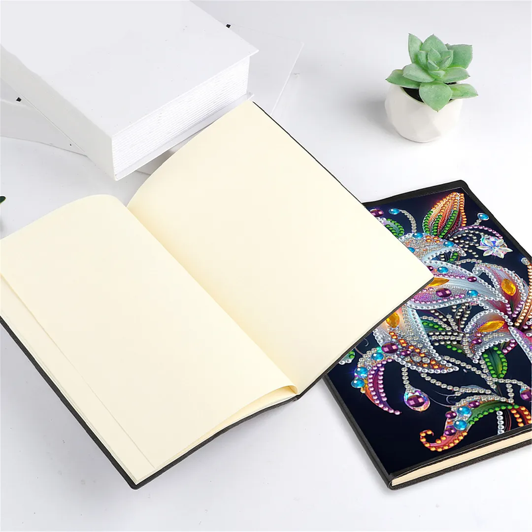 DIY Flower Diamond Painting Journals Notebooks 50 Pages A5 No Lines Special Shaped Diamond Art Kits for Beginners Craft Lovers and Artists (Lily)
