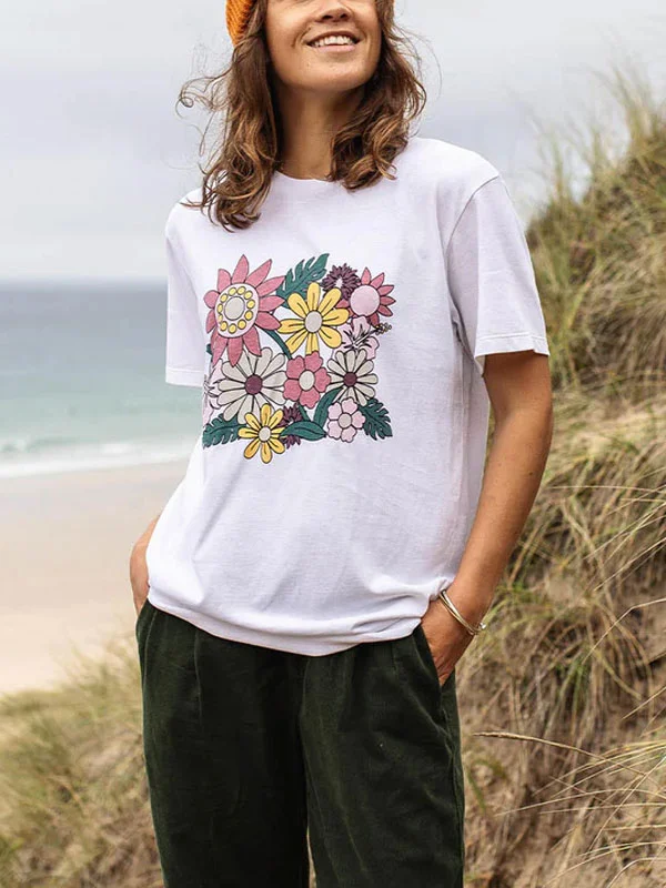 Vintage Loose Outdoor Women's Short Sleeve