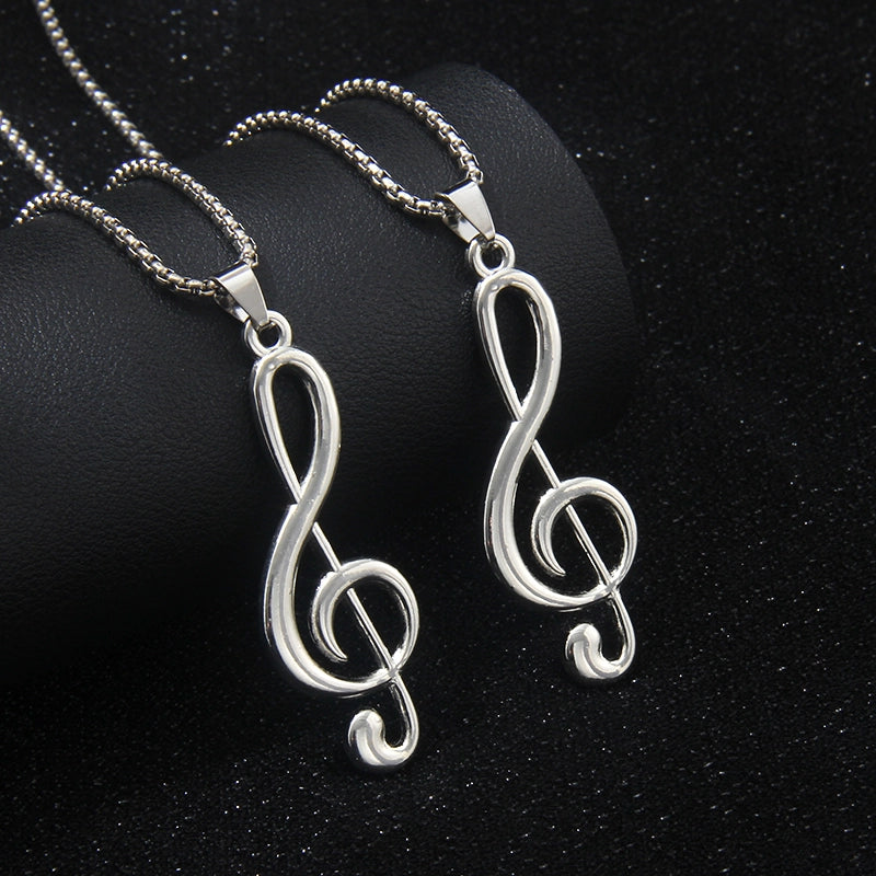 Musical Note Stainless Steel Necklace