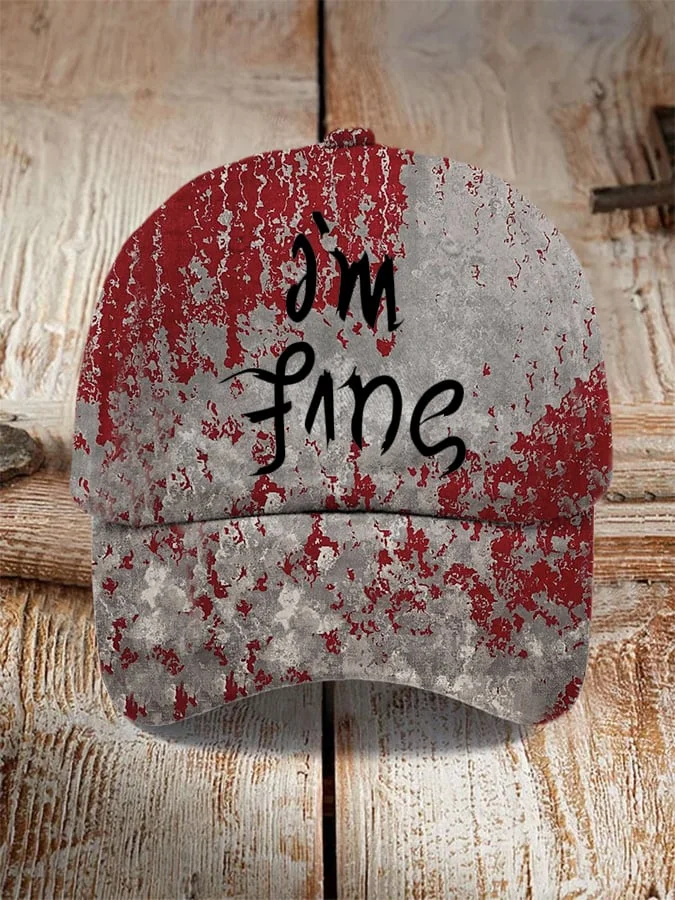 Unisex "I'm Fine Bloody Halloween" Printed Hat