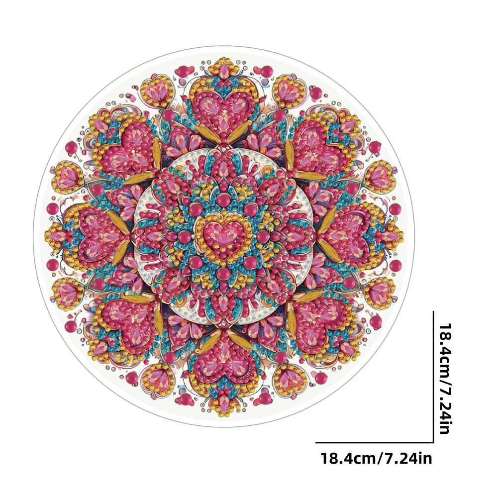 Acrylic Mandala 5D DIY Diamond Painting Serving Tray for Home Desk Coffee Table
