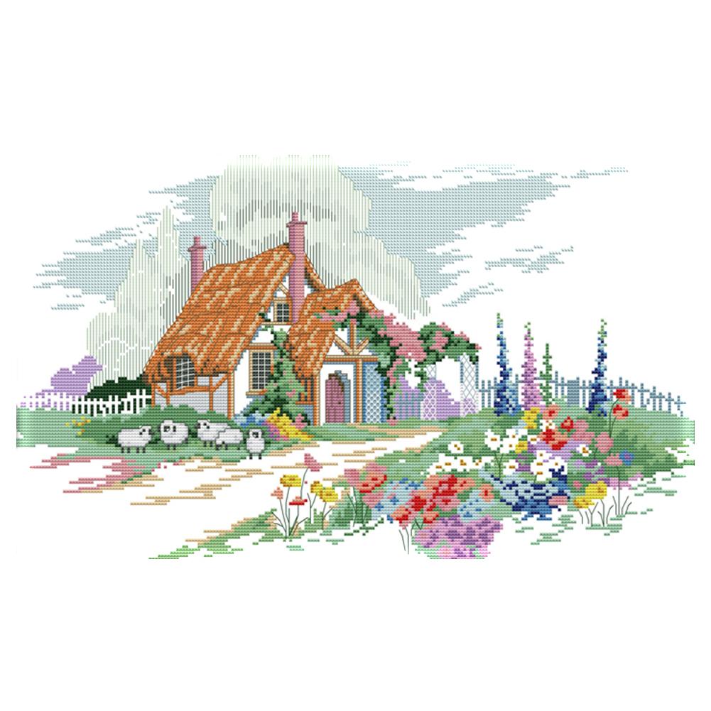 

Beautiful Homes - 14CT Stamped Cross Stitch - 48*32cm, 501 Original