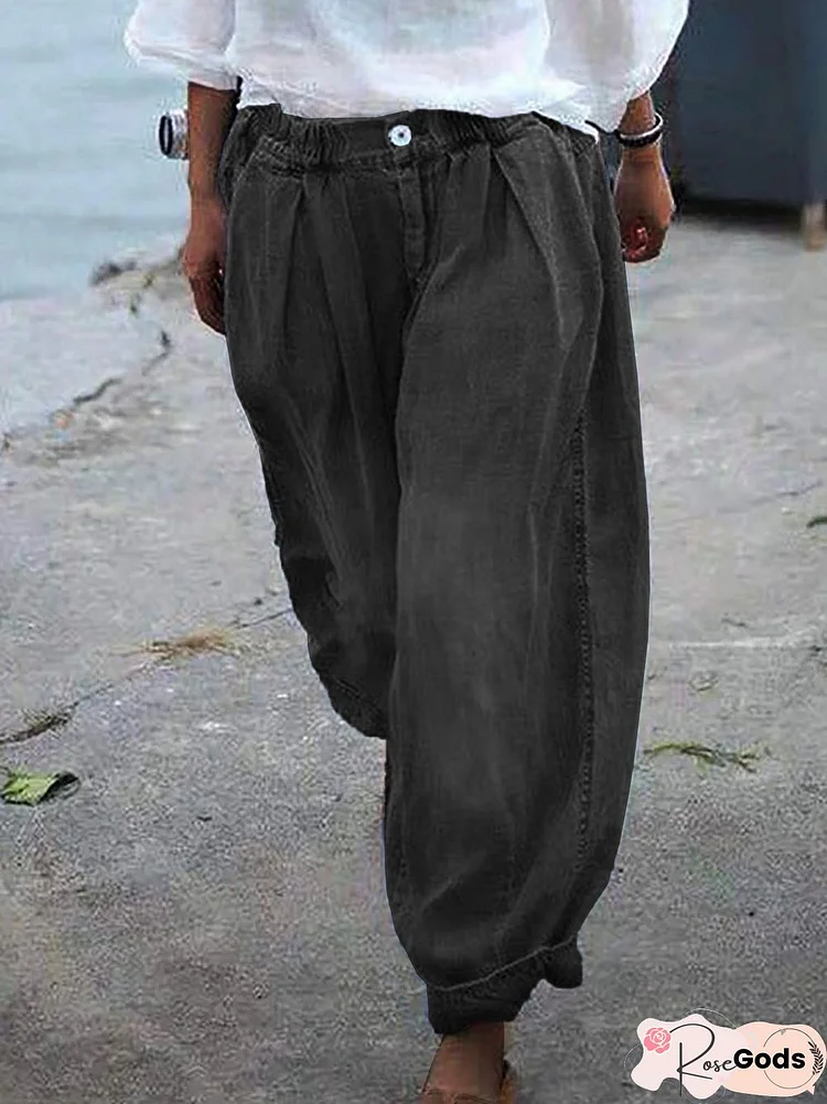Elastic Waist Harem Jeans Plus Size Denim Jeans