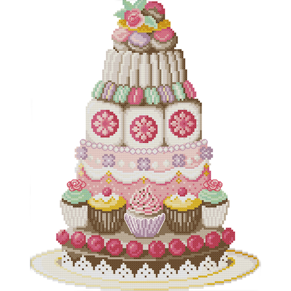 

39*47CM - 11CT Stamped Cross Stitch - Cake Tower, 501 Original