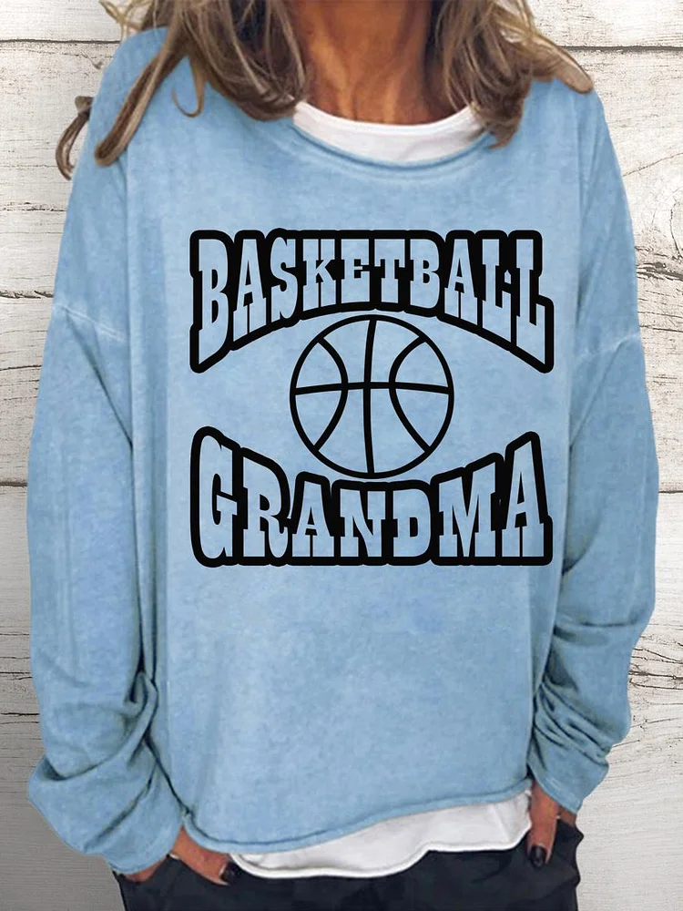 Basketball Grandma Women Loose Sweatshirt-Annaletters