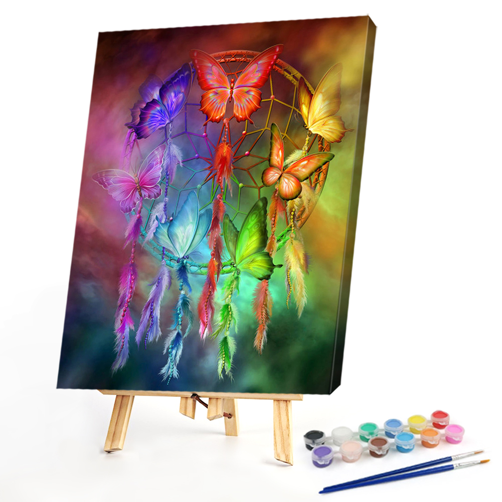 

40*50CM - Paint By Numbers - Colorful Dream Catcher Butterfly, 501 Original