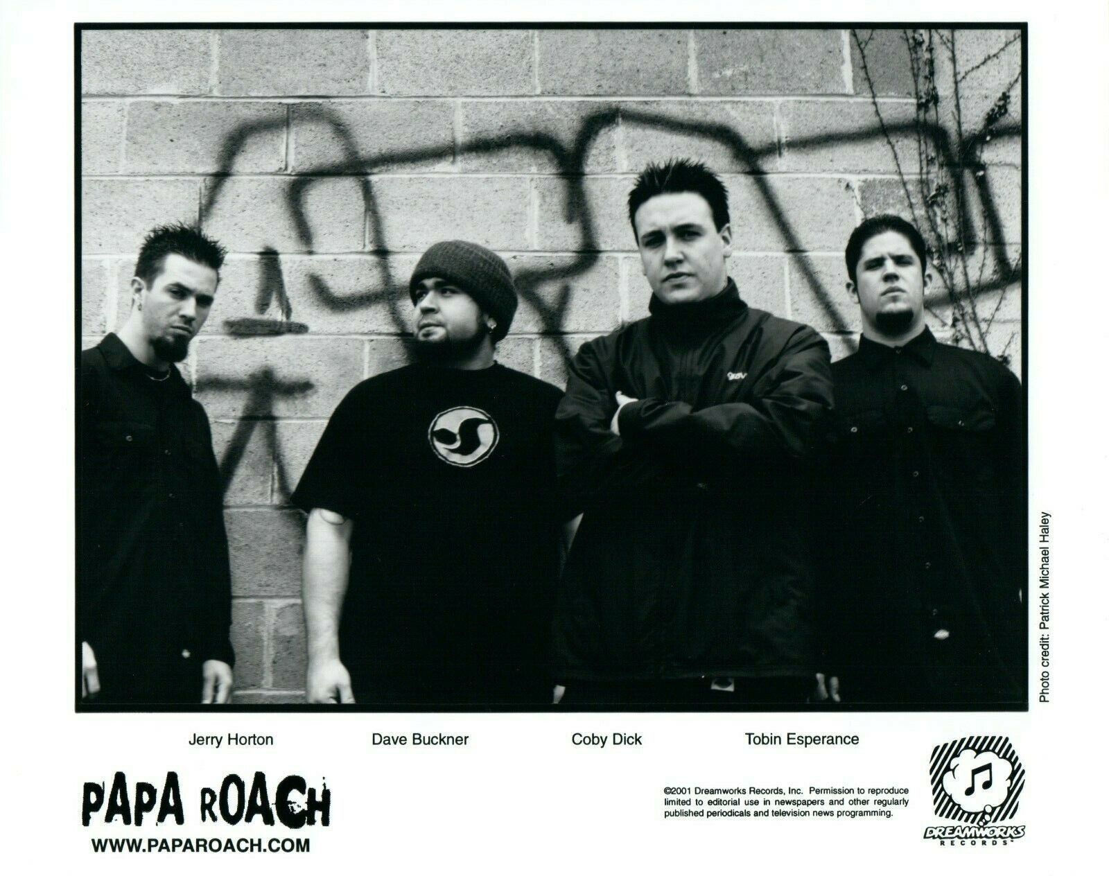 PAPA ROACH Rock Music Band 8x10 Promo Press Photo Poster painting Dreamworks Records 2001