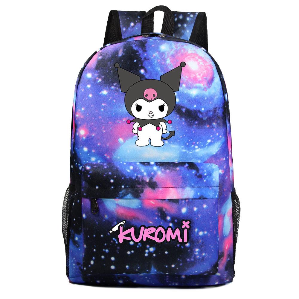 Mayoulove Kuromi Backpack Lightweight Design with Multiple Pockets for School Use-Mayoulove