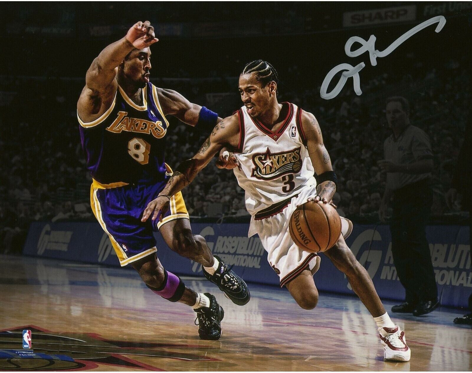 Allen Iverson / Kobe Bryant Autographed Signed 8x10 Photo Poster painting ( HOF 76ers ) REPRINT