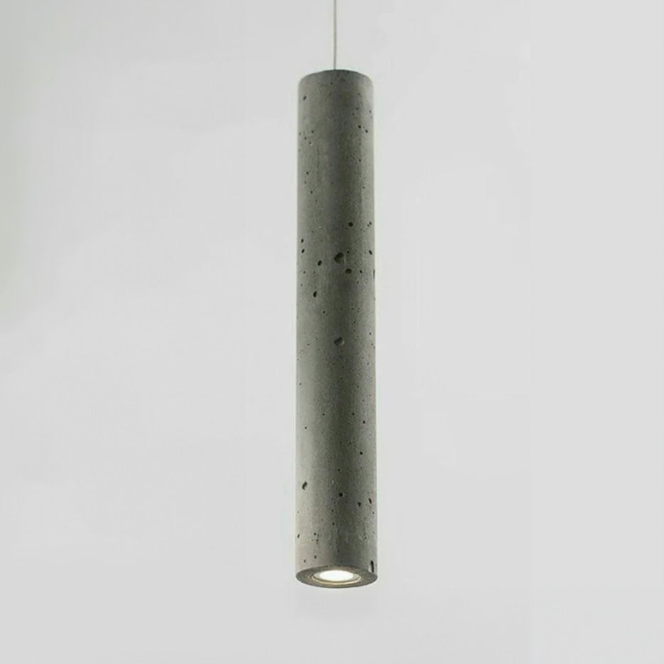 Long Concrete Pipe Minimalist Line Pendant Light