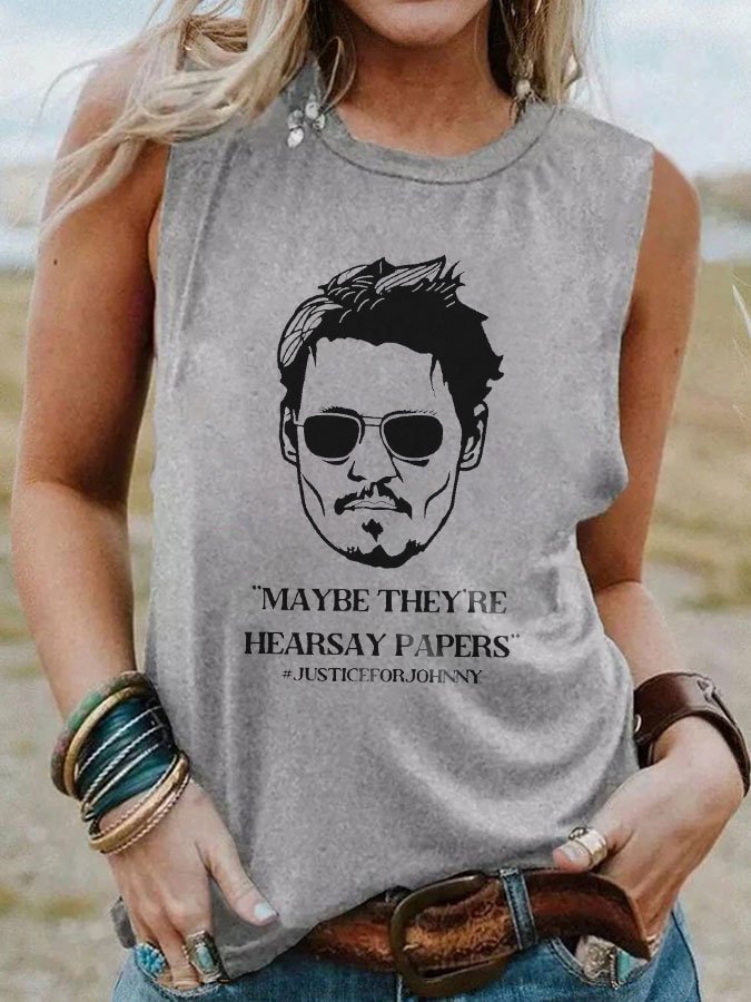 Maybe They&#039;re Hearsay Papers Justice For Johnny Print Sleeveless T-Shirt