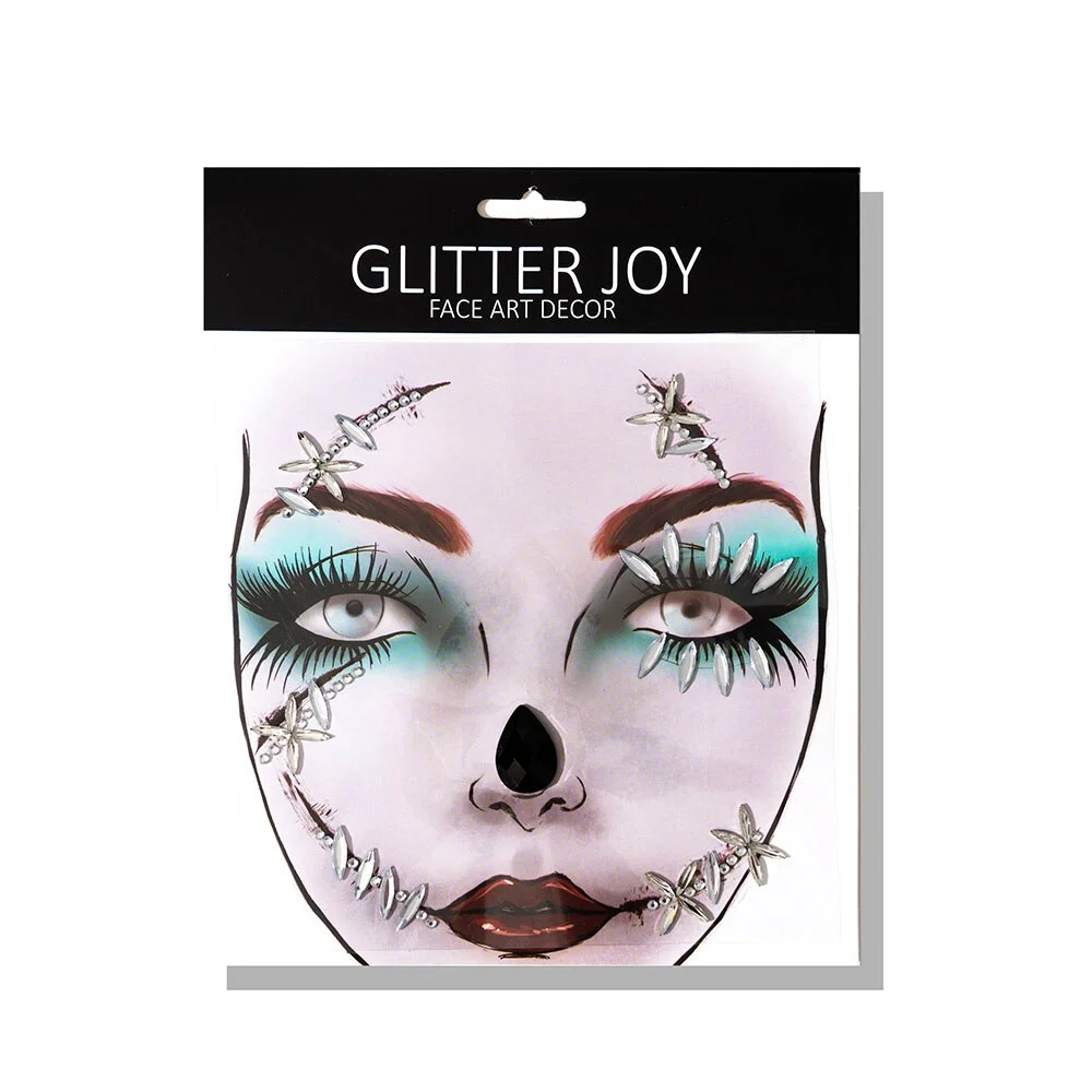 New Arrival 1Pc Halloween Dressing Party Face Gem Sticker Skull Makeup Inspired Party Body Paint Decor For Carnival Holiday Gift