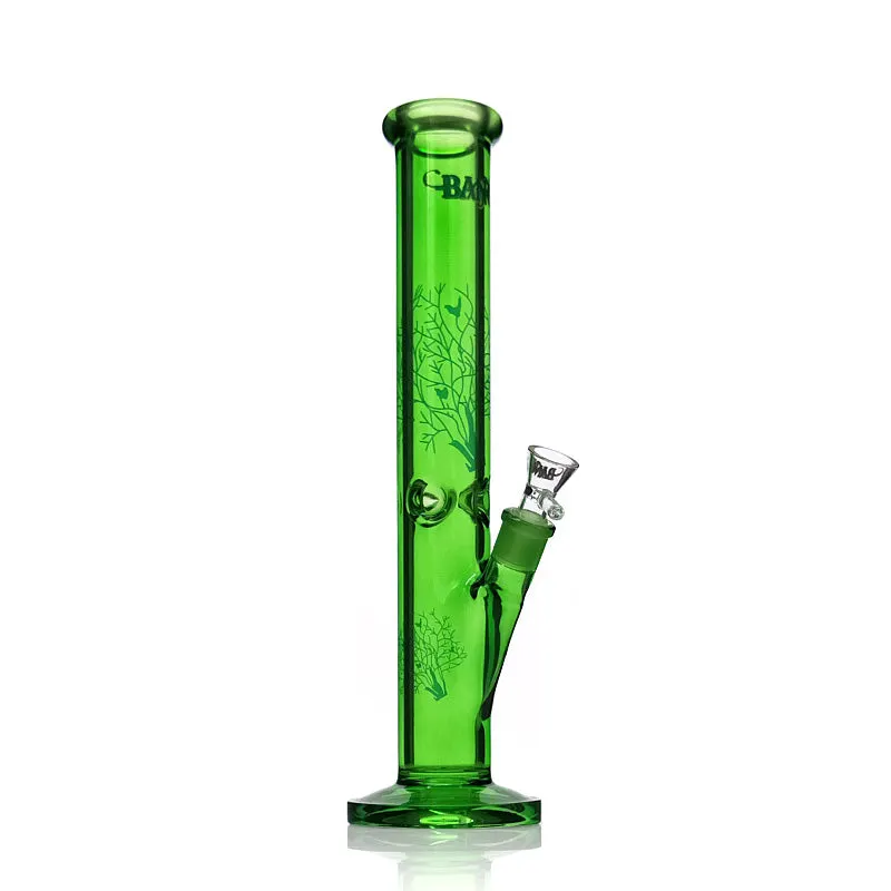 New Design Straight Green Bong with Ice Catcher