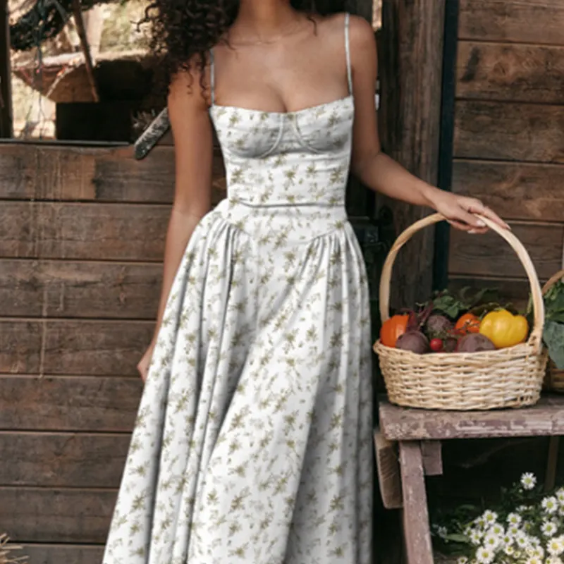 Brownm Brownm Women's French Elegant Retro Style Dopamine In A Sling Winter Dress Women
