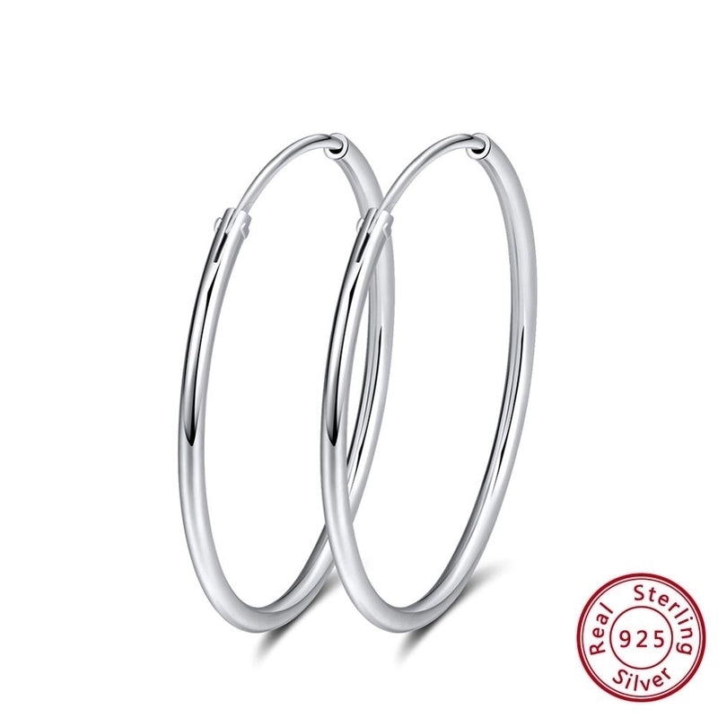White Gold Plated Silver Plated 925 Sterling Silver Silver ZIRCON Circle Round Oval EARRINGS Hoop Earrings