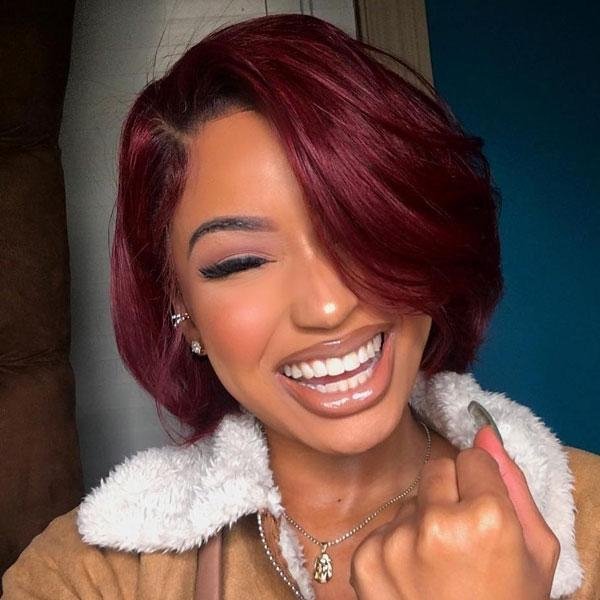 🔥Hot| Glueless Wig With Elastic Belt|🎉4*4 Lace Closure Short Wavy Bob Wigs Pre Plucked with Baby Hair US Mall Lifes