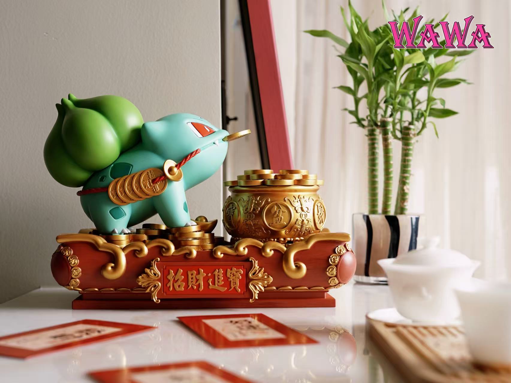 WAWA Studio - Fortune-Attracting Golden Toad Bulbasaur Pok&eacute;mon Statue(GK)-