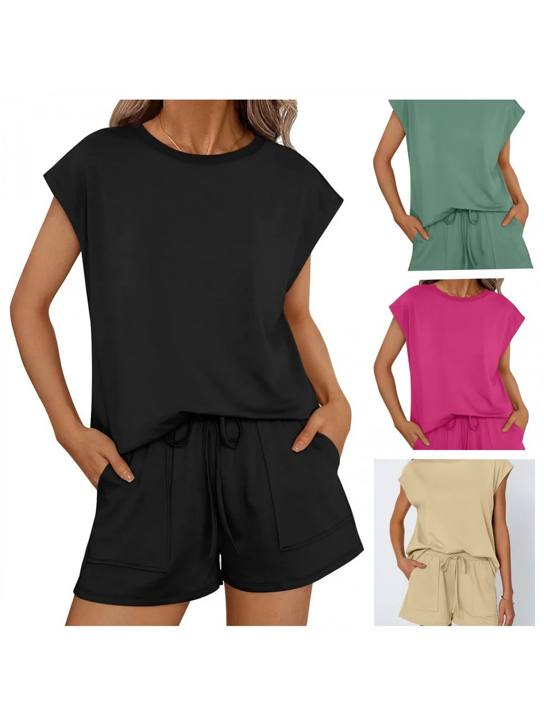 Two Piece Sets For Women 2025 Summer Short Lounge Set Casual Beach Vacation Outfits Spring Sweatsuits Tracksuit | IFYHOME