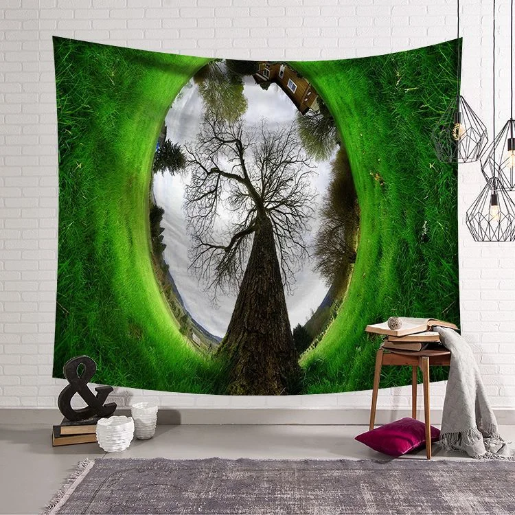 Psychedelic Forest Tapestry Wall Hanging Tapestry Blanket Farmhouse Decor Window Tapestry Headboard Polyester Yoga Shawl