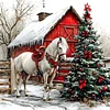 Xmas Horse-Full Round Diamond Painting
