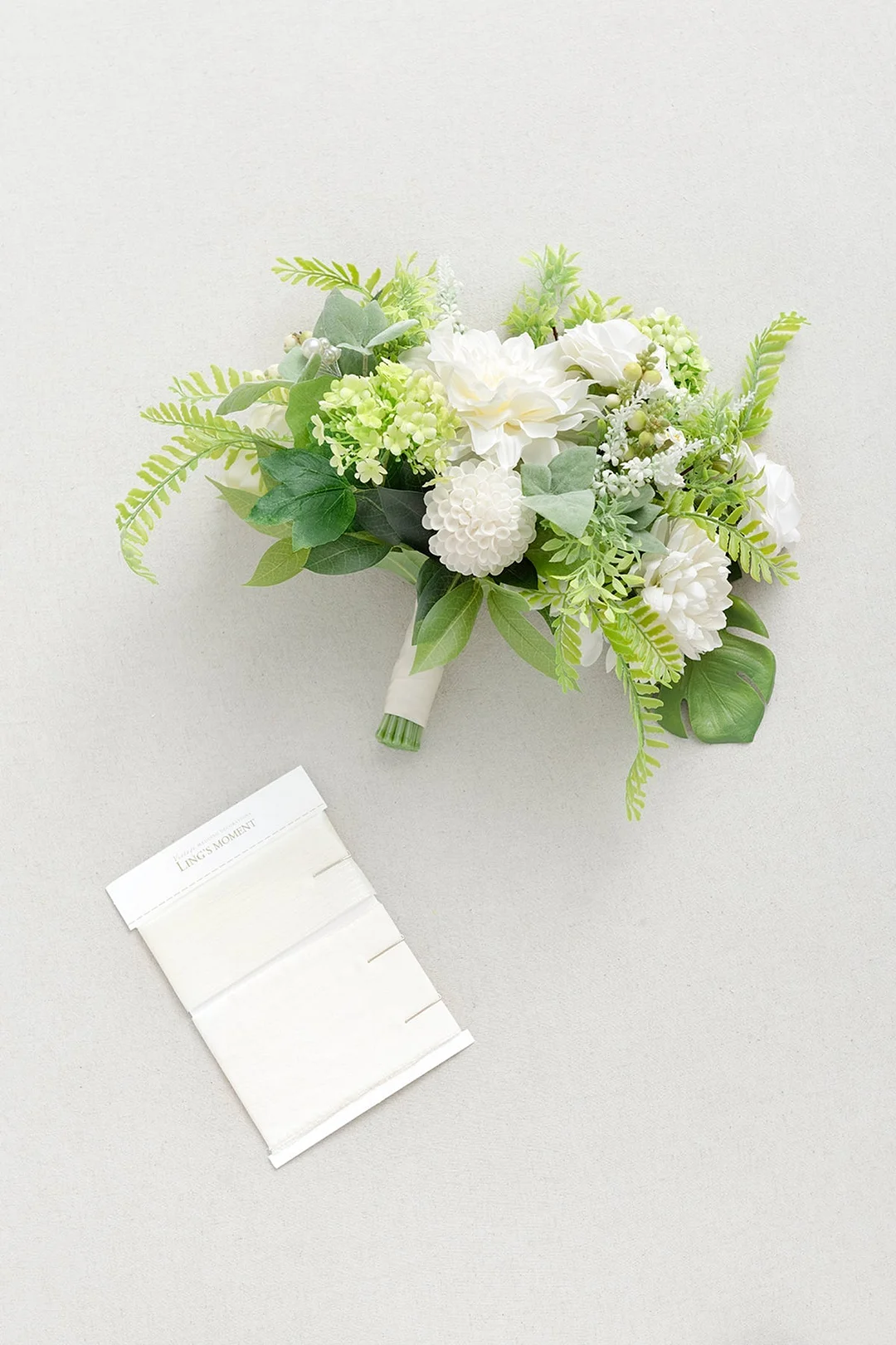 Standard Free-Form Bridal Bouquet in White & Green