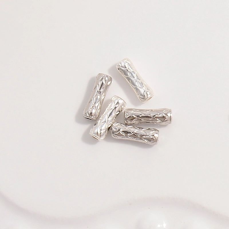 5 PCS/Package 2.5*6mm 2*6mm 925 Sterling Silver 22K Gold Plated Rhodium Plated Bamboo Beads Jewelry Accessories