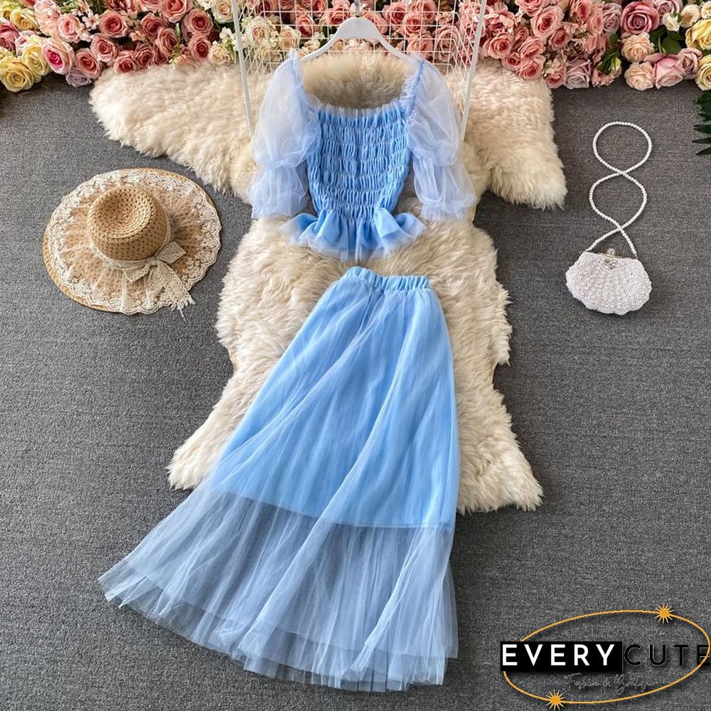 Mesh Chiffon Two-Piece Set P13426