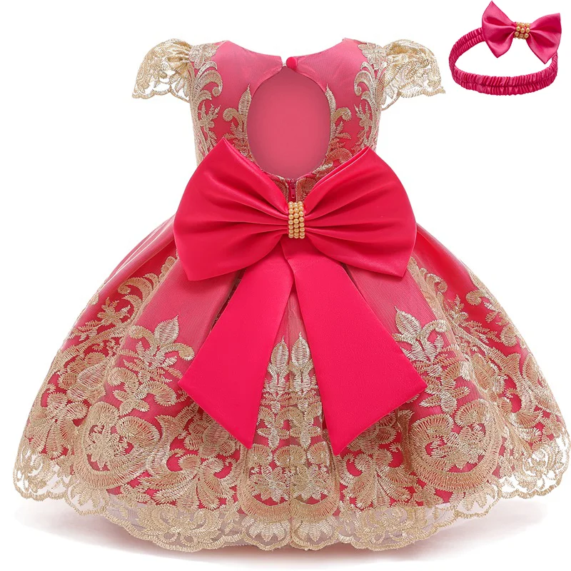 Uveng Flower Lace Baby Girl Dress Wedding Party Children Girls Clothing 0-8 Years Princess Pageant Kids Dresses for Girls Costume